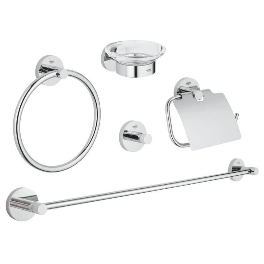 Grohe Essentials Beşli Banyo Aksesuar Seti Krom 40344001 - 1