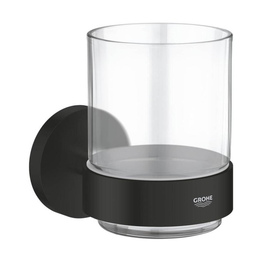 Grohe Essentials Cam Diş Fırçalığı, Mat Siyah 1022562430 - 1