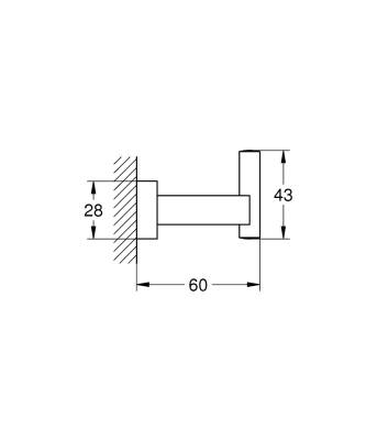 Grohe Essentials Cube Askı, Fırçalı Sert Grafit 40511AL1 - 2