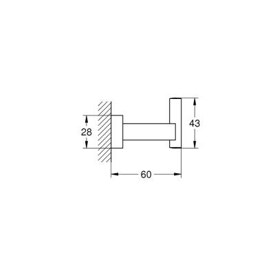 Grohe Essentials Cube Askı, Paslanmaz Çelik 40511DC1 - 2