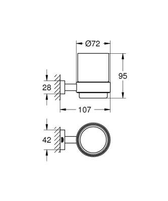 Grohe Essentials Cube Tutamaçlı Cam Fırçalık Krom 40755001 - 2