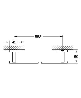 Grohe Essentials Cube Towel Rail 600 40509DC1 - 3