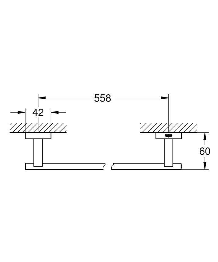 Grohe Essentials Cube Towel Rail 600 40509DC1 - 3