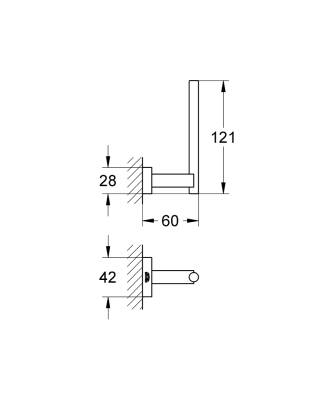 Grohe Essentials Cube Yedek Tuvalet Kağıtlığı, Fırçalı Sert Grafit 40623AL1 - 2
