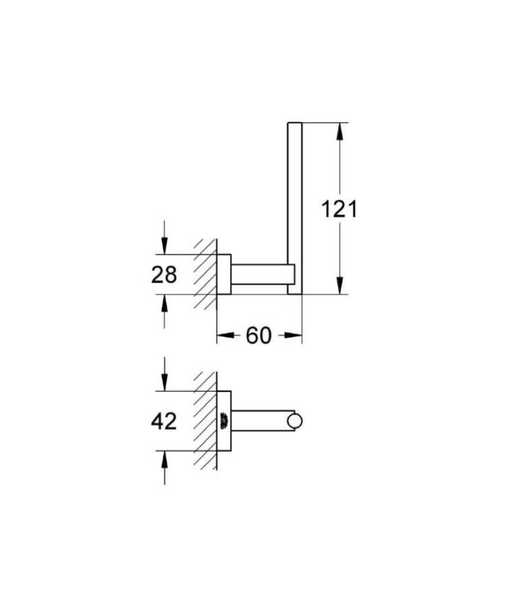 Grohe Essentials Cube Yedek Tuvalet Kağıtlığı Krom 40623001 - 2