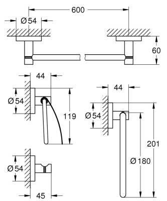 Grohe Essentials Dörtlü Banyo Aksesuar Seti Krom 40776001 - 2