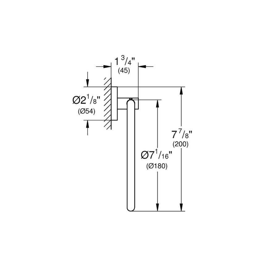 Grohe Essentials Halka Havluluk, Fırçalı Sert Grafit 40365AL1 - 2