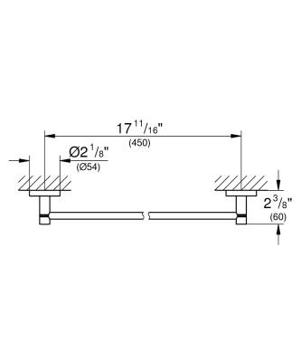 Grohe Essentials Havluluk, 45cm, Sert Grafit 40688A01 - 2