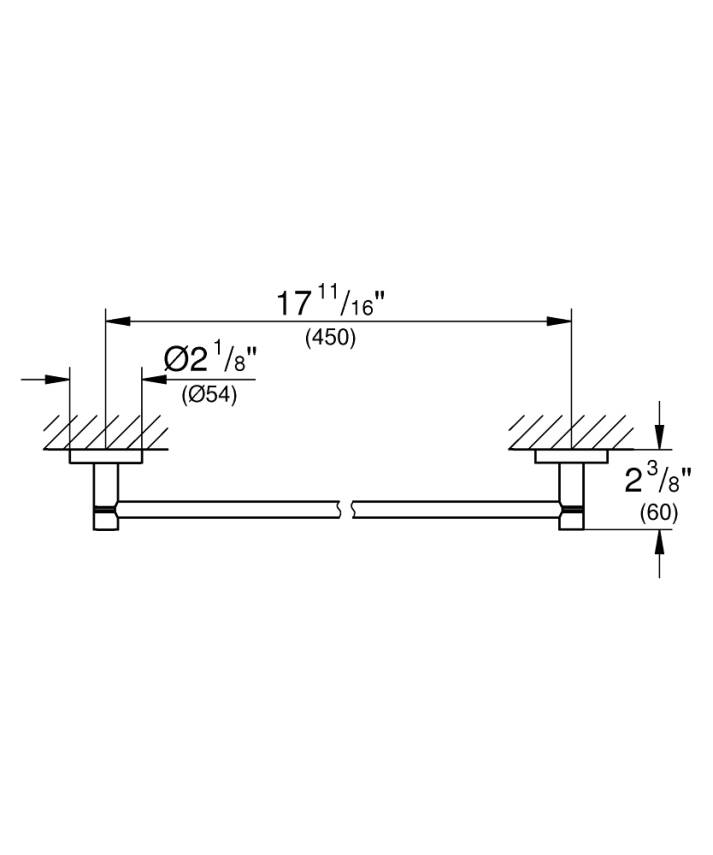 Grohe Essentials Havluluk, 45cm, Sert Grafit 40688A01 - 2