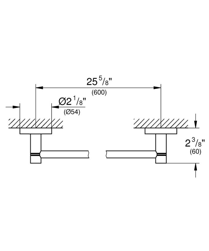 Grohe Essentials Havluluk, 60 cm, Sert Grafit 40366A01 - 2