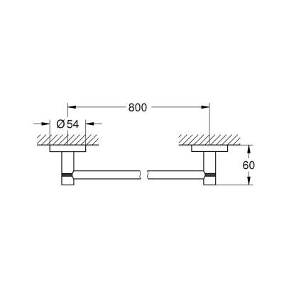 Grohe Essentials Havluluk, 80 cm, Parlak Bakır 40386DA1 - 2