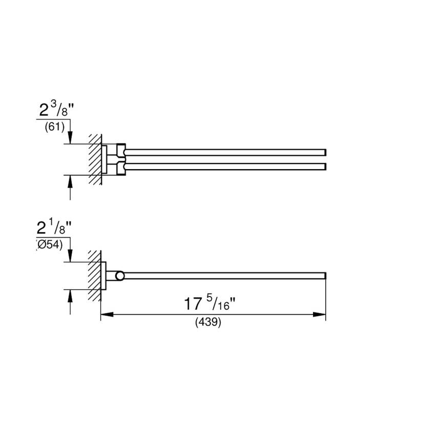 Grohe Essentials İkili Havluluk, Sert Grafit 40371A01 - 2