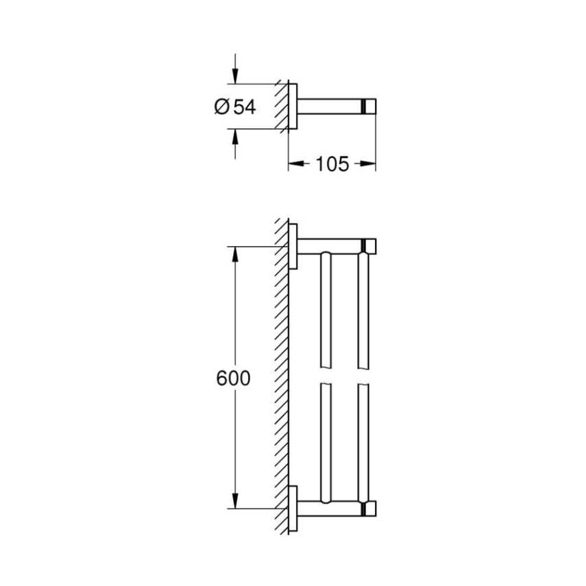 Grohe Essentials İkili Havluluk, Sert Grafit 40802A01 - 2