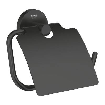 Grohe Essentials Tuvalet Kağıtlığı w/Cover Mat Siyah 1024652430 - 1