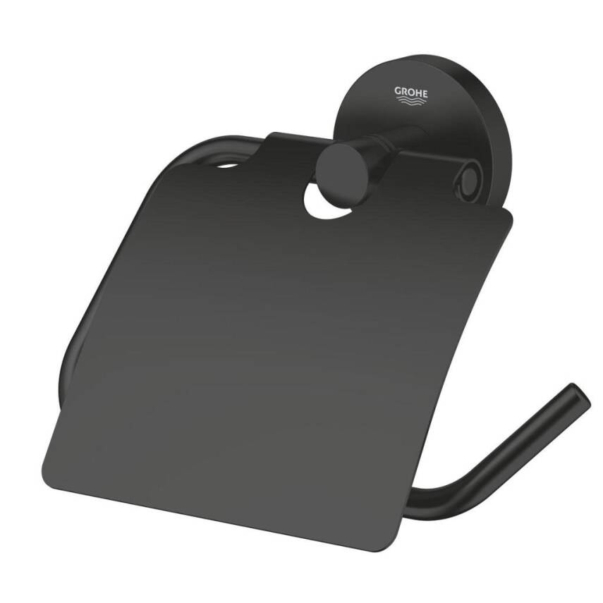 Grohe Essentials Tuvalet Kağıtlığı w/Cover Mat Siyah 1024652430 - 2
