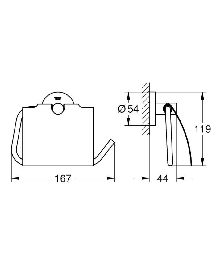 Grohe Essentials Tuvalet Kağıtlığı w/Cover Mat Siyah 1024652430 - 3