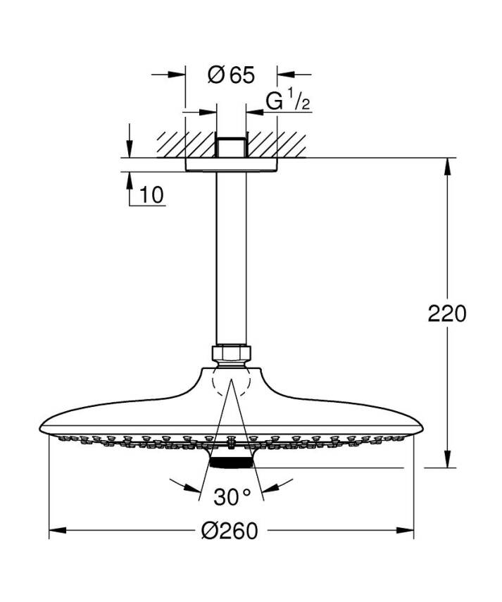 Grohe Euphoria 260 Tepe Duşu Seti 3 Akışlı 26 cm Krom 26461000 - 2