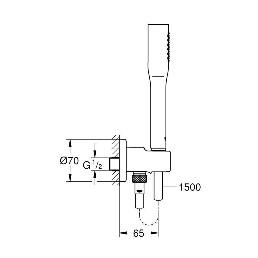 Grohe Euphoria Cosmopolitan Stick Ankastre Bağlantılı El Duşu Seti Krom 26404000 - 2