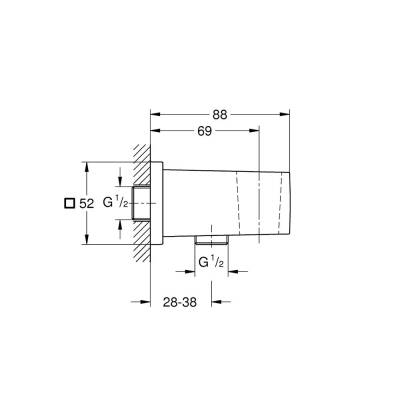Grohe Euphoria Cube Askılı Duş Çıkış Dirseği, Sert Grafit 26370A00 - 2