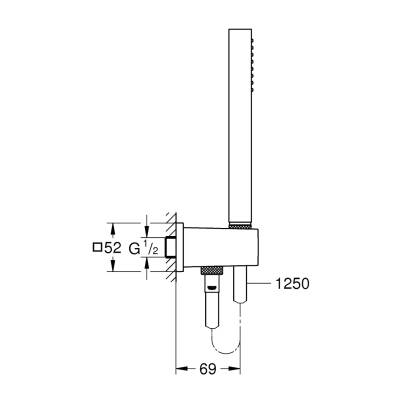 Grohe Euphoria Cube Stick El Duş Takımı Krom 26405000 - 2