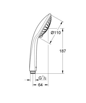 Grohe Euphoria El Duşu 3 Akışlı Krom 27222000 - 2
