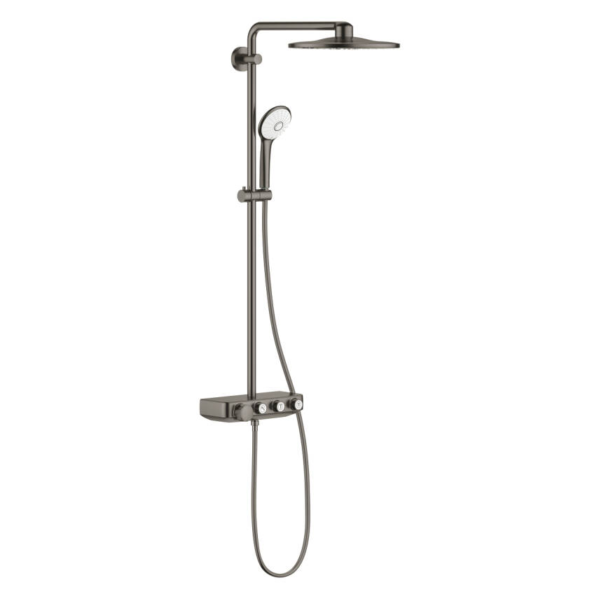 Grohe Euphoria SmartControl 310 Duo Duş Sistemi, Duvara Monte, Termostatik Bataryalı Duş Kolonu, Fırçalı Sert Grafit 26507AL0 - 1