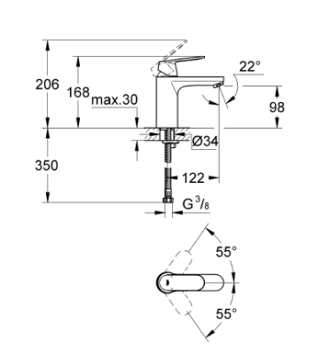 Grohe Eurocosmo Lavabo Bataryası 23327000 - 2
