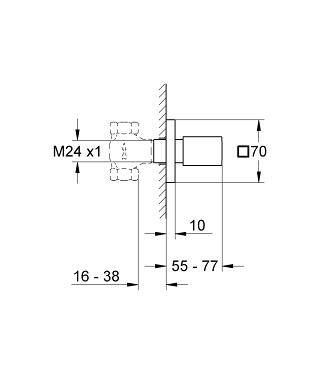 GROHE Eurocube Ankastre Stop Valf Krom 19910000 - 2