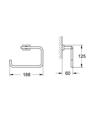 Grohe Eurocube Halka Havluluk Krom 40510001 - 2