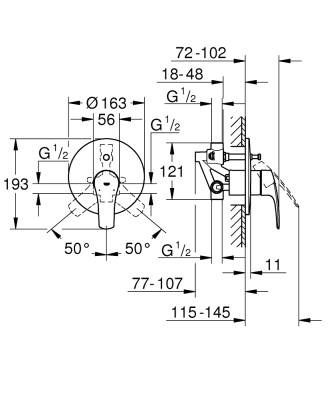 Grohe Eurosmart Ankastre Banyo Bataryası 33305003 - 4
