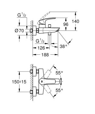 Grohe Eurosmart Banyo Bataryası 33300003 - 3