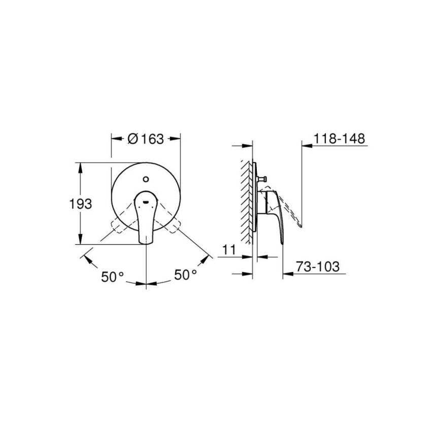 Grohe Eurosmart Banyo Duş Bataryası (Sıva Üstü Grubu) 19450003 - 2