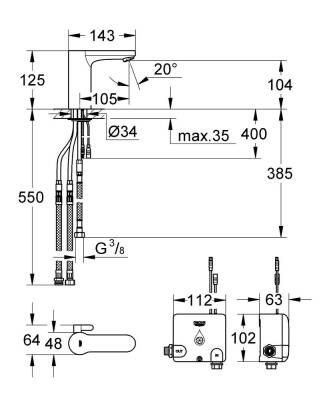 Grohe Eurosmart Cosmopolitan E Powerbox 36386000 - 2