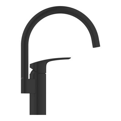 Grohe Eurosmart Kuğu Borulu Eviye Bataryası, Mat Siyah 332022433 - 2
