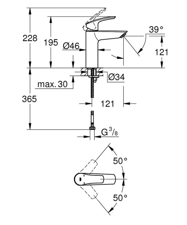 Grohe Eurosmart Lavabo Bataryası 23324003 - 3