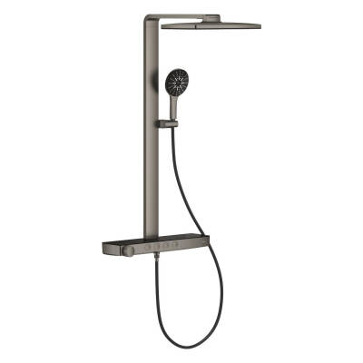 Grohe Rainshower Aqua Pure SmartControl Duş Sistemi, Duvara Monte, Termostatik Bataryalı Duş Kolonu, Fırçalı Sert Grafit 100961AL00 - 1