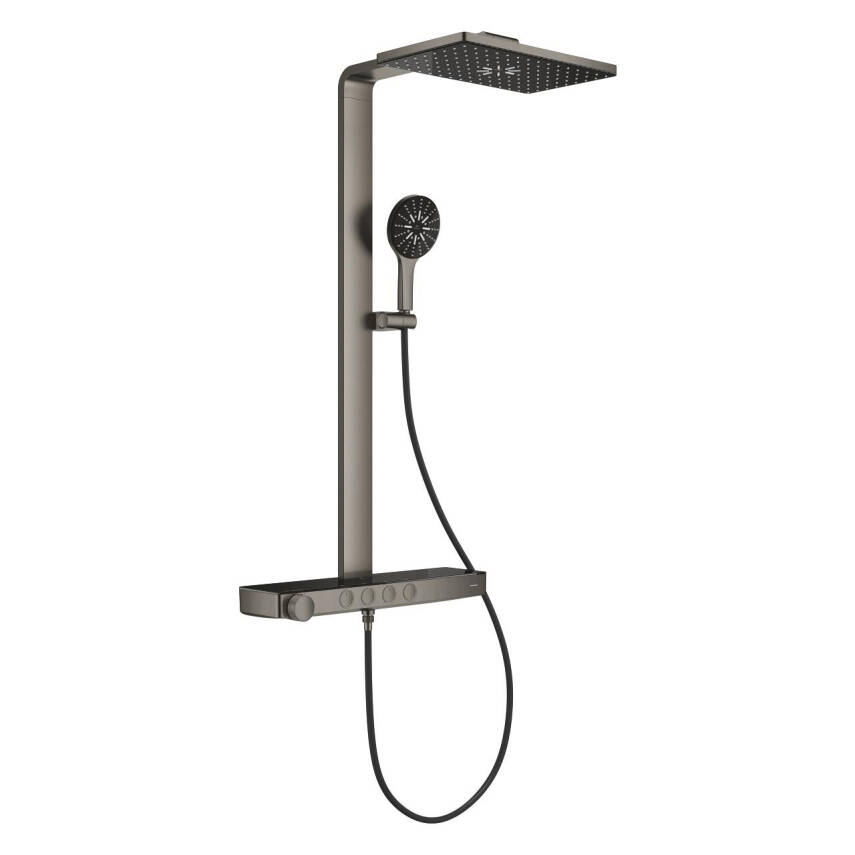 Grohe Rainshower Aqua Pure SmartControl Duş Sistemi, Duvara Monte, Termostatik Bataryalı Duş Kolonu, Fırçalı Sert Grafit 100961AL00 - 2