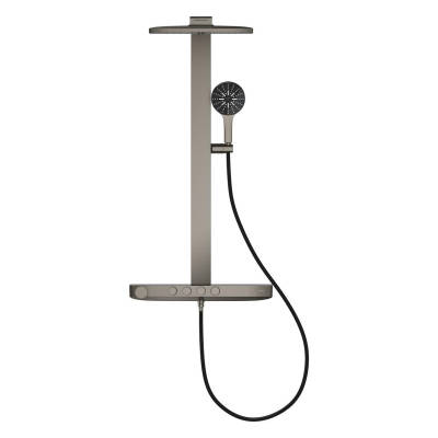 Grohe Rainshower Aqua Pure SmartControl Duş Sistemi, Duvara Monte, Termostatik Bataryalı Duş Kolonu, Fırçalı Sert Grafit 100961AL00 - 3