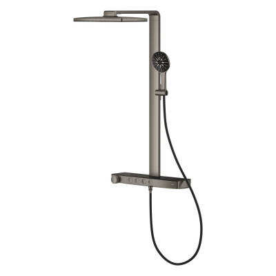 Grohe Rainshower Aqua Pure SmartControl Duş Sistemi, Duvara Monte, Termostatik Bataryalı Duş Kolonu, Fırçalı Sert Grafit 100961AL00 - 4