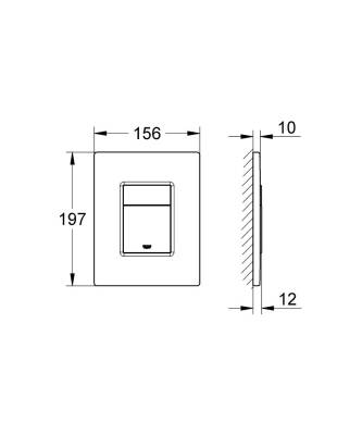 Grohe Gömme Rezervuar Kumanda Paneli Pirinç Üzeri Krom - 38821000 - 2