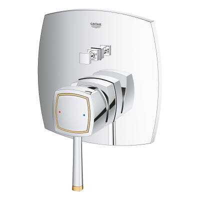 Grohe Grandera Ankastre Banyo/Duş Bataryası (Sıva Üstü Grubu), 2 Yollu, Krom-Altın 24068IG0 - 3