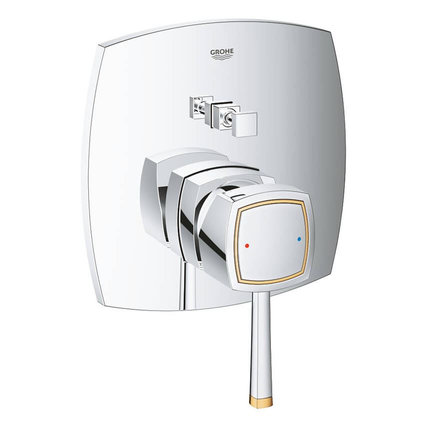 Grohe Grandera Ankastre Banyo/Duş Bataryası (Sıva Üstü Grubu), 2 Yollu, Krom-Altın 24068IG0 - 1