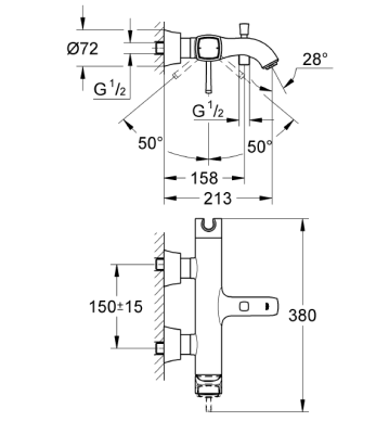 Grohe Grandera Banyo Bataryası Krom Altın 23317IG0 - 2