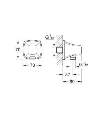 Grohe Grandera Duş Çıkış Dirseği Krom 27970000 - 2