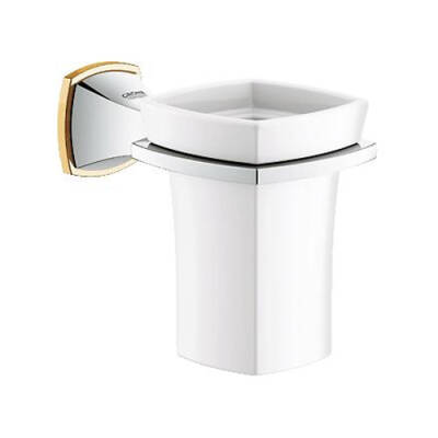 Grohe Grandera Seramik Fırçalık Ve Tutacağı Krom-Altın 40626IG0 - 1