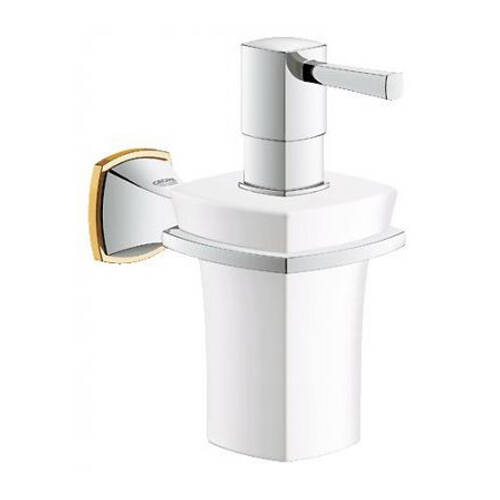 Grohe Grandera Seramik Sıvı Sabunluk Ve Tutacağı Krom-Altın 40627IG0 - 1