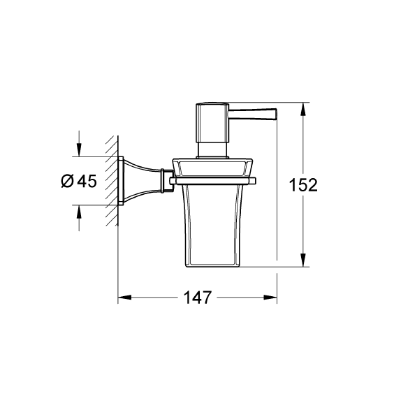 Grohe Grandera Seramik Sıvı Sabunluk Ve Tutacağı Krom-Altın 40627IG0 - 2