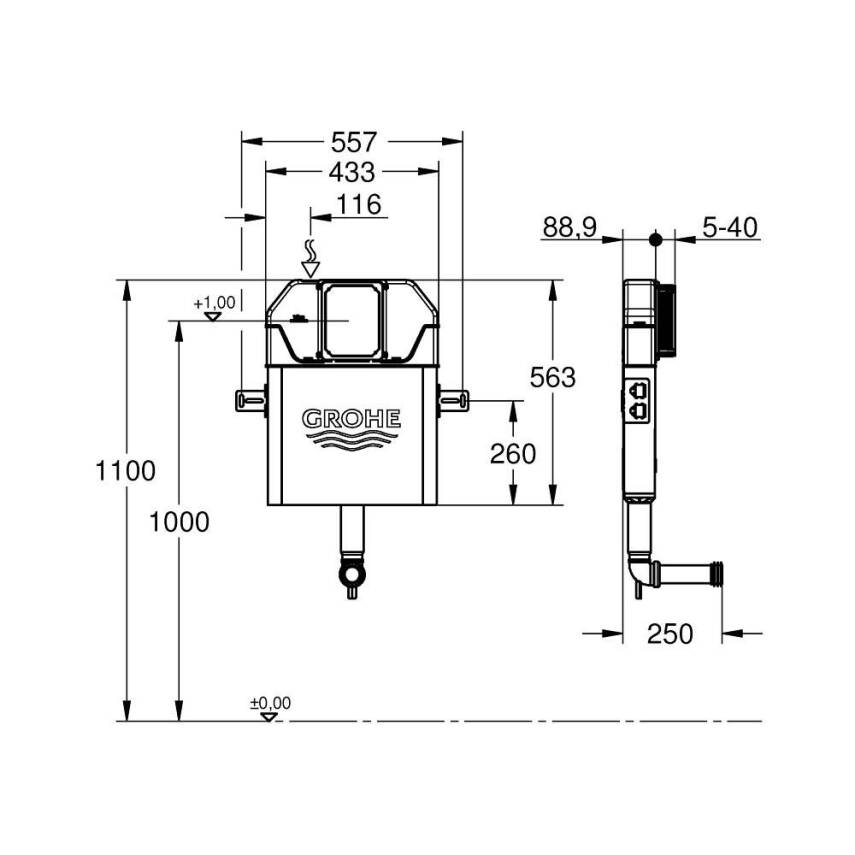Grohe Grohe Solo İnce Gömme Rezervuar 88.9mm 39682000 - 5