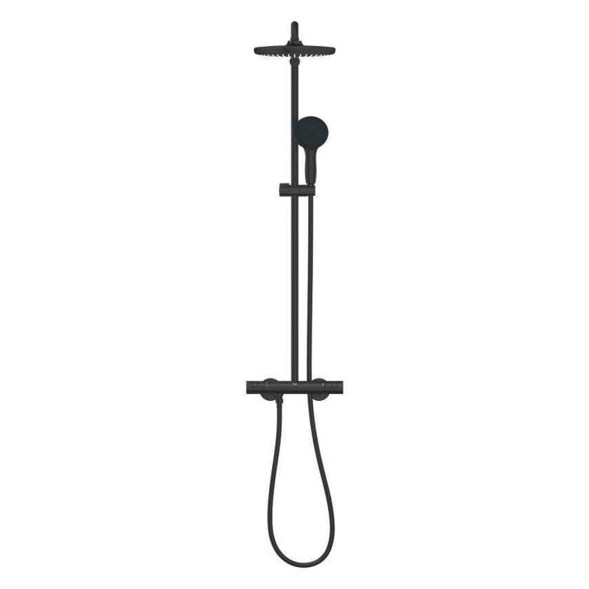 Grohe Grohe Tempesta System 250 Duvara Monte Termostatik Bataryalı Duş Kolonu, Mat Siyah 266702431 - 3