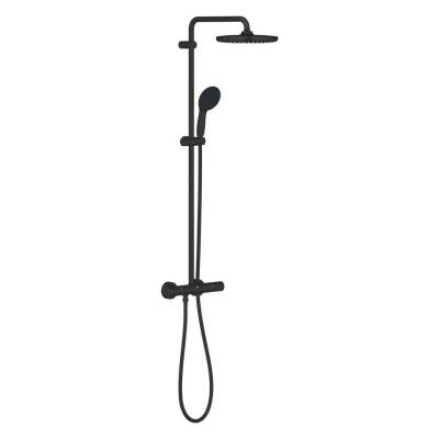 Grohe Grohe Tempesta System 250 Duvara Monte Termostatik Bataryalı Duş Kolonu, Mat Siyah 266702431 - 1
